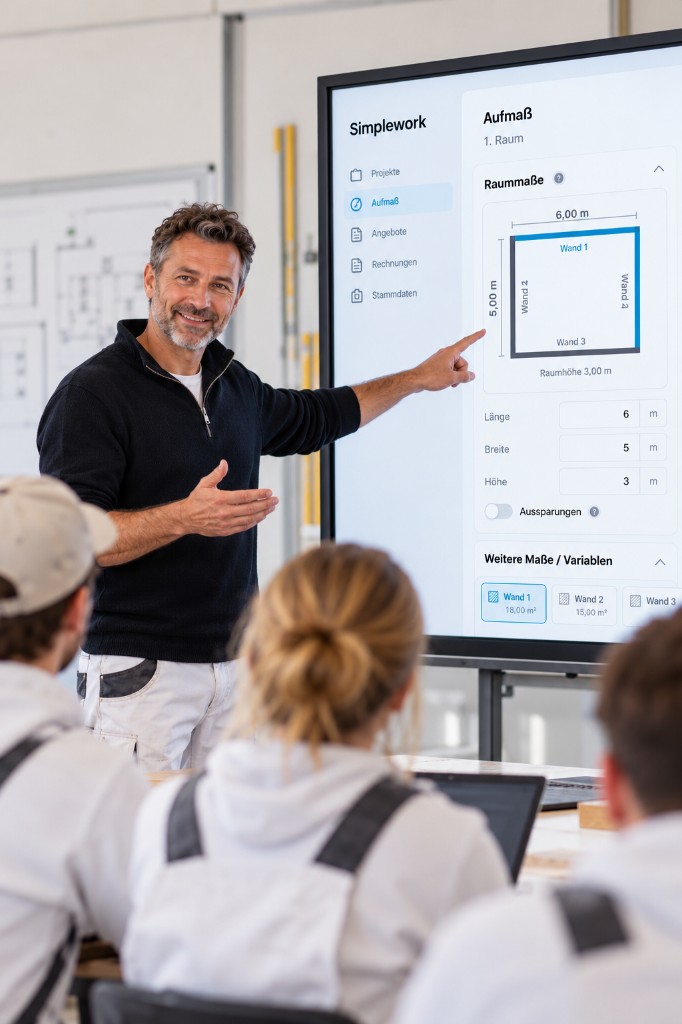 Unterricht mit Simplework an der digitalen Tafel